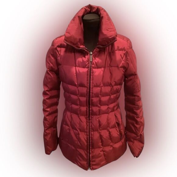 CALVIN KLEIN RED ZIP UP PUFFER WINTER FLEECE LINED COAT JACKET PXS - Picture 4 of 9